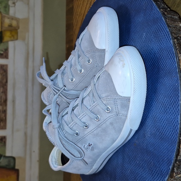 Lacoste Womens Gray Suede Sneakers sz. 7.5 (#1002A) EC. - Picture 3 of 16